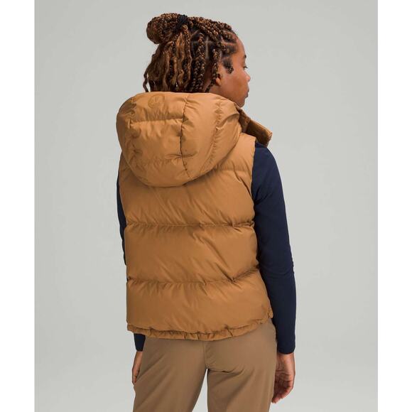 Lululemon Wunder Puff Crop Vest Bold Beige Tan Size 2 Oversized Goose Down - Picture 6 of 12